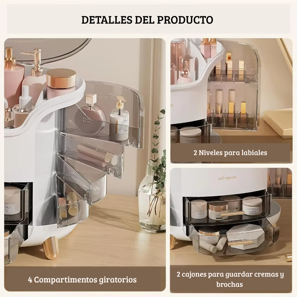 ORGANIZADOR DE MAQUILLAJE MULTIFUNCIONAL